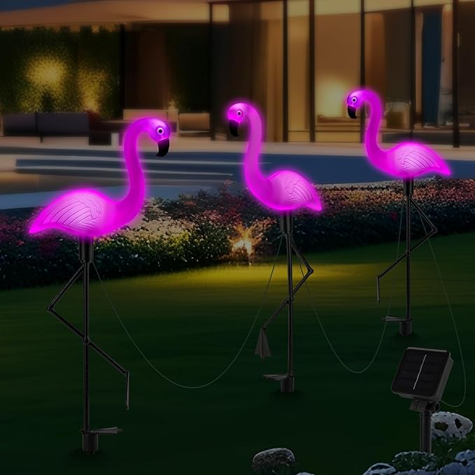 Flamingo Solar Lights, Outdoor Pink Flamingo Stake Light, Solar Powered Garden - Image 5