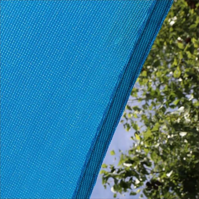 Amgo Custom Size 7' x 9' x 11.4' Blue Right Triangle Sun Shade Sail UPF50+ - Image 9