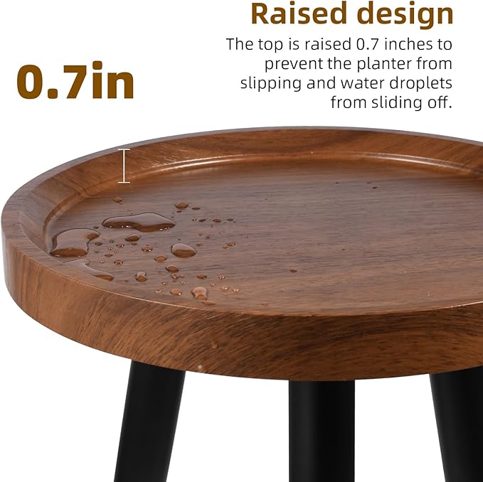 Indoor Plant Stand, Wood Mid Century Plant Table in Walnut Finish, Tall Plant - Image 4