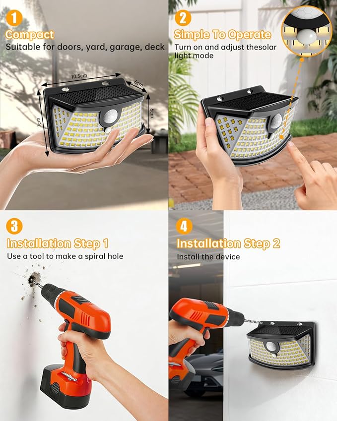 Aootek New Solar Motion Sensor Lights 120 LEDs - Image 6