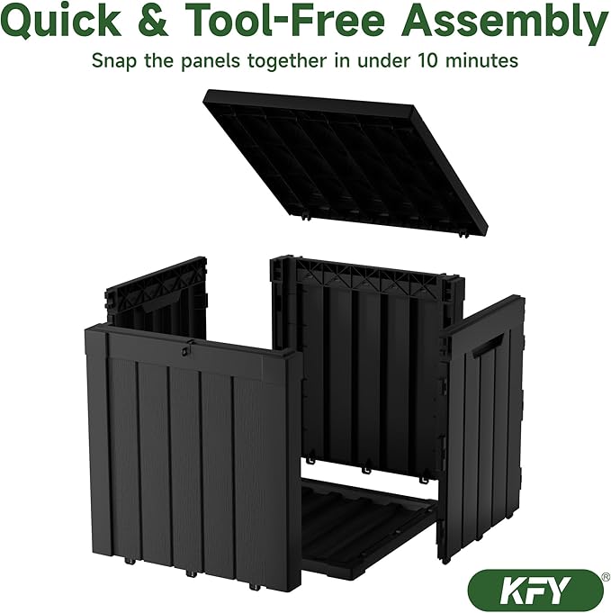 50 gallon deck box, All-weather resin material outdoorstorage box easy to - Image 5