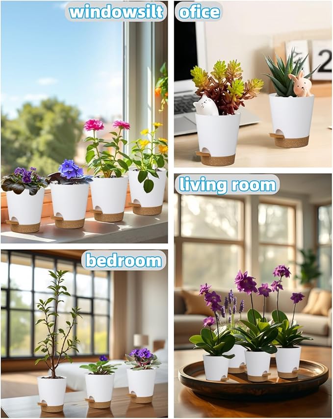 12 Pack 4 Inch Self Watering Plant Pots - Image 6