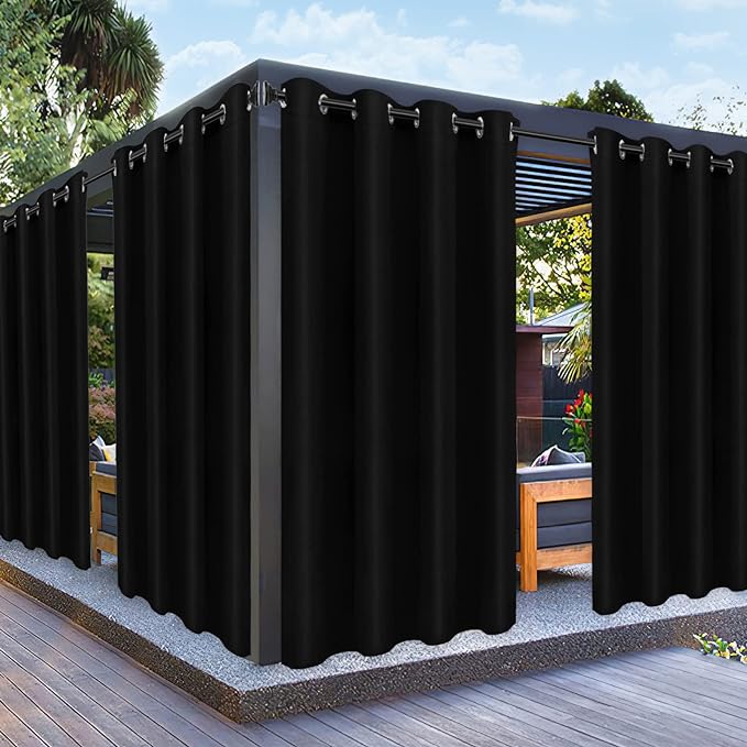 PureFit Outdoor Curtains for Patio Waterproof Weatherproof, UV Resistant by PureFit