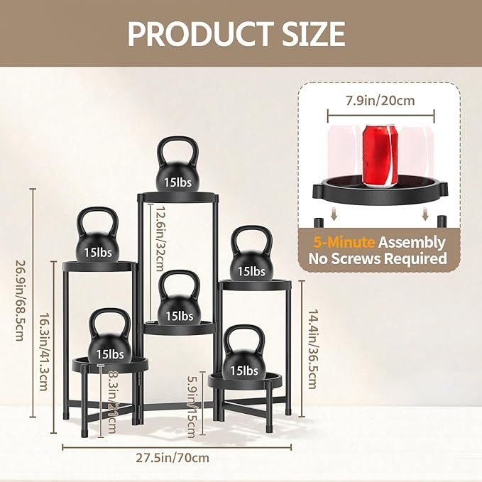 LASZOLA 6 Tiered Folding Plant Stand Indoor - Image 3