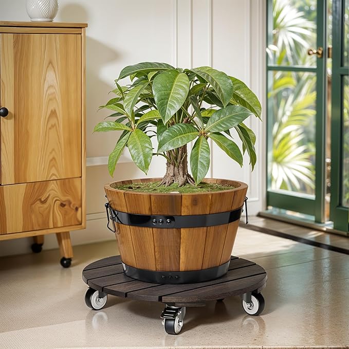 Idzo 2pack Wood Plant Caddy - Image 7