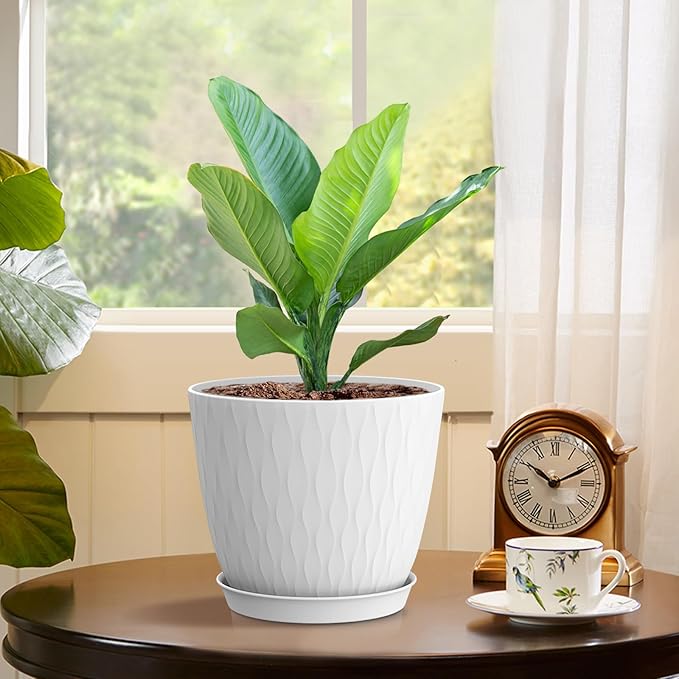 6 inch Flower Pots, 5 Pack Plant Pots - Image 5