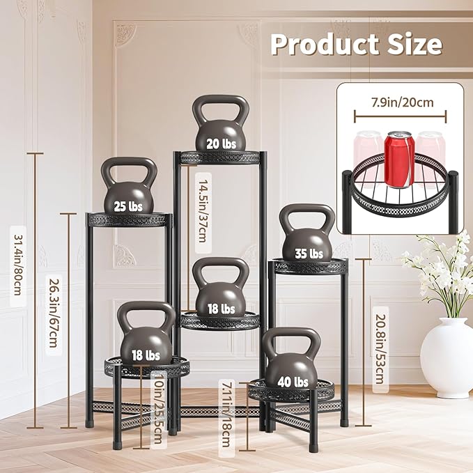 LASZOLA 6 Tiered Folding Tall Plant Stand Indoor Outdoor - Image 6