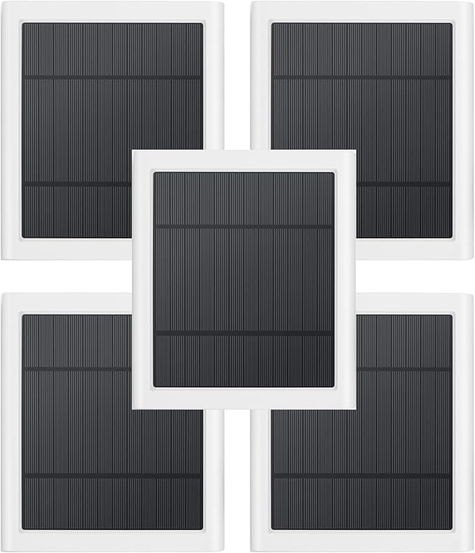 5 Pack IP65 Solar Panel for Rings Camera, 4W Solar Charger Compatible by Paodekua