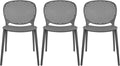 2xhome Set of 3 Patio Dining Chairs | Modern Stackable Outdoor Pool Side Chair by 2xhome
