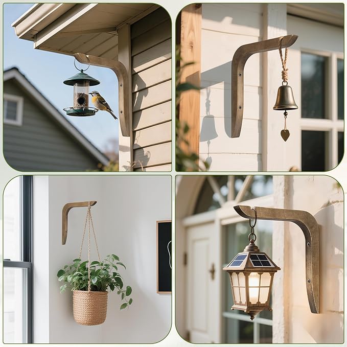 Wooden Plants Hanger, Plant Hangers Indoor Wall Mount, 8.58-Inch Hanging Plant - Image 6