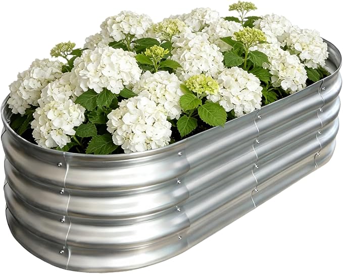 Galvanized Raised Garden Bed Outdoor, Large Raised Bed by VivaGarden