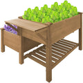 2-Tier Raised Garden Bed with Legs Outdoor Elevated Garden Box, Storage Shelf by Ketive