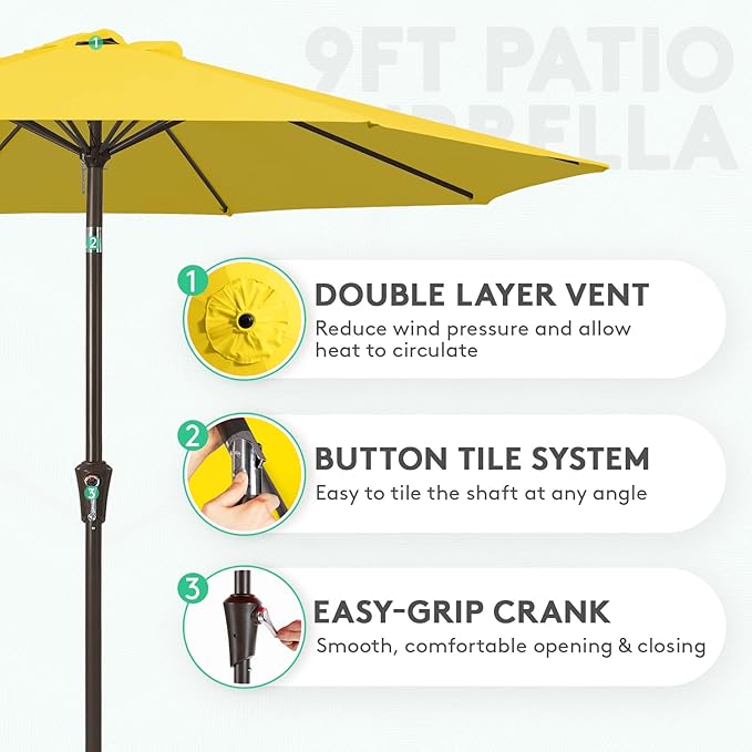 JEAREY 9FT Outdoor Patio Umbrella Outdoor Table Umbrella - Image 2