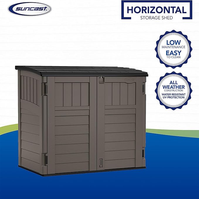 Suncast 34 Cu Ft Horizontal Resin Storage Shed - Image 3