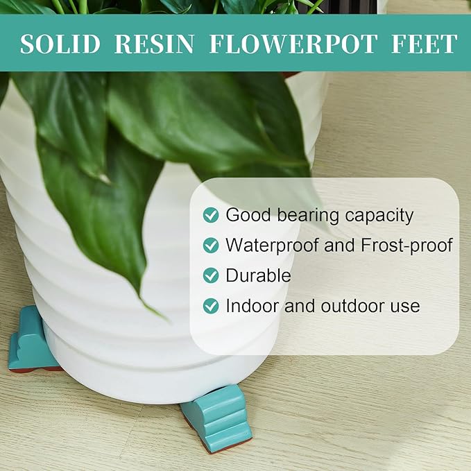 Kigeli 12 Pcs Resin Pot Feet for Outdoor Planters 3 Inch Long 1.5 Inch Tall - Image 6