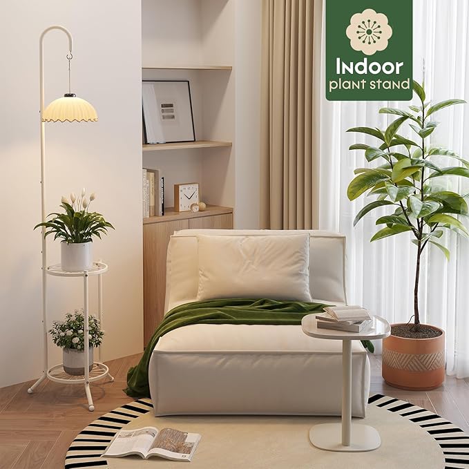 2-Tier Hanging Plant Stand Indoor and Outdoor, Space-Saving Iron Planter Shelves - Image 3