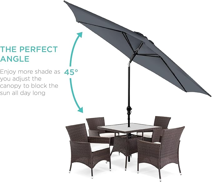 Best Choice Products 10ft Outdoor Table Compatible Steel Polyester Market Patio - Image 2