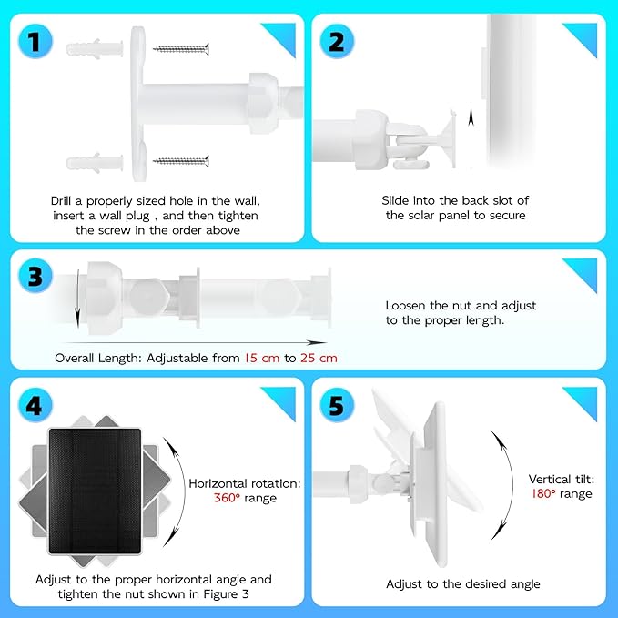 Solar Panel for Ring Camera, 6W Solar Charger Compatible - Image 6