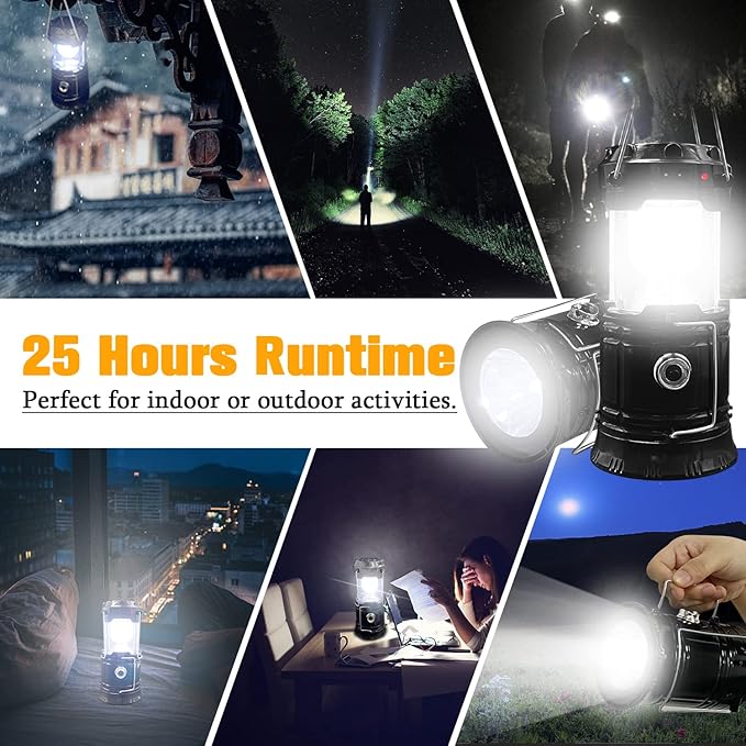 Collapsible Portable LED Camping Lantern XTAUTO Lightweight Waterproof Solar - Image 4