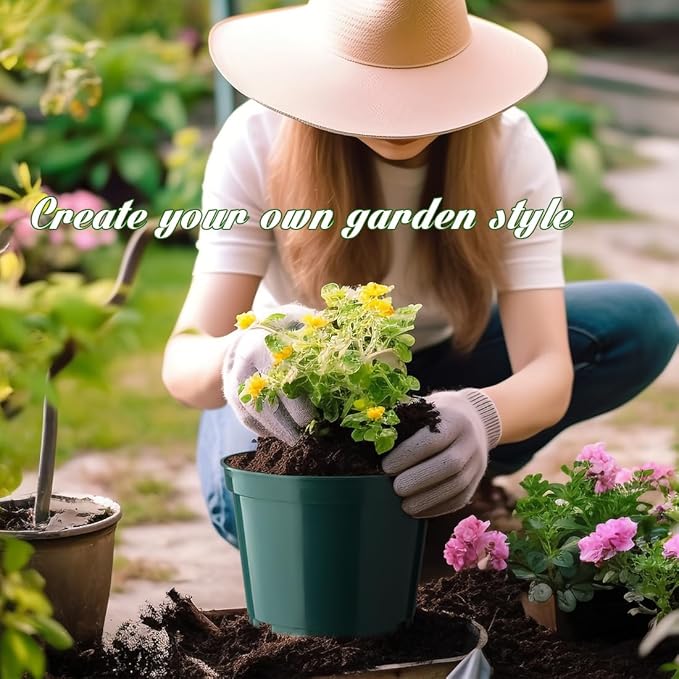 BTPLASTIK 8 Inch Plastic Plant Pots, 15 Pack Sturdy Nursery Pots - Image 7