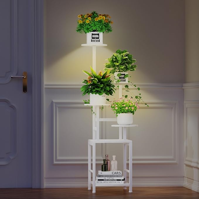 Plant Stand Indoor with Grow Light, 5-Tiered Tall Plant Stand Indoor, Metal - Image 7