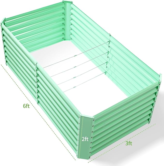 Land Guard 6×3×2ft Galvanized Raised Garden Bed, Planter Boxes Outdoor - Image 2