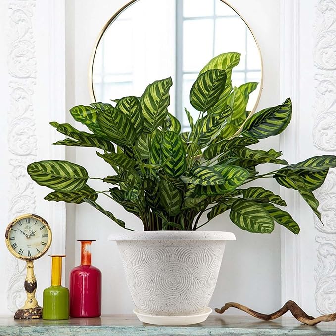 Plastic Flower Pots Planters for Indoor Plants, 4 Pack 16 Inch White Plant Pots - Image 6