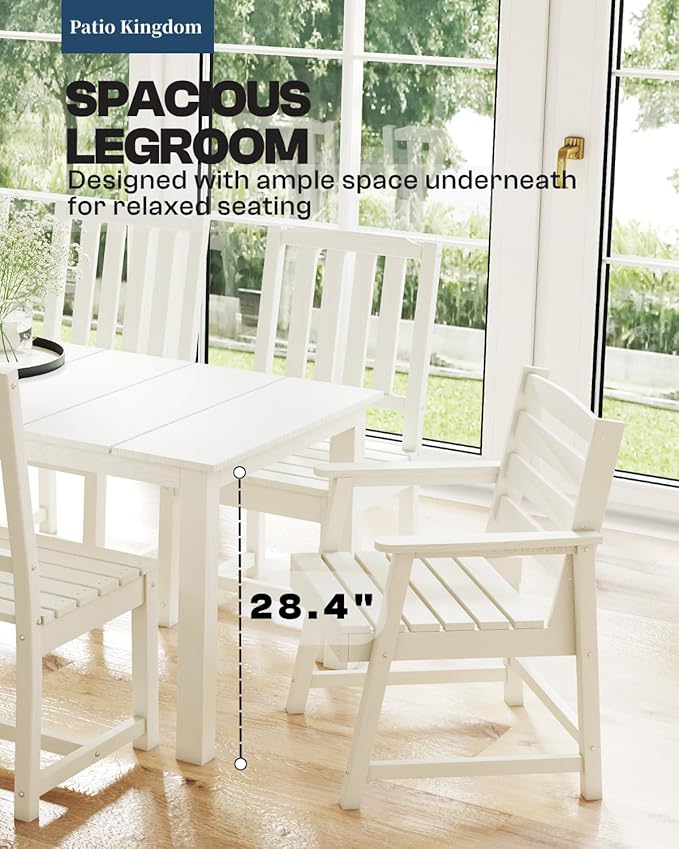 7-Piece White Outdoor Dining Set - Image 5