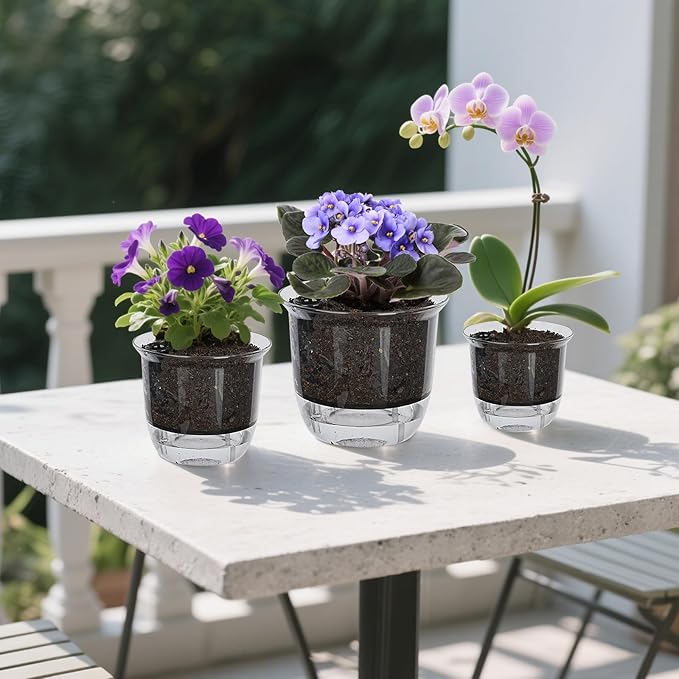 Plant Pots 6/5/4 inch Set of 3, Self Watering Pots - Image 9