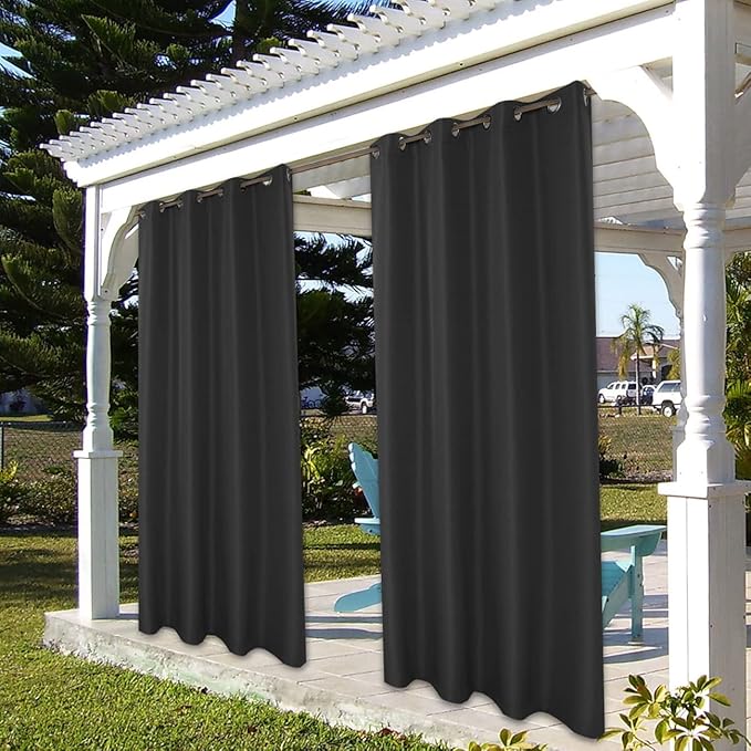 BONZER Outdoor Curtains for Patio Water Resistant Heavy Privacy Light Filtering - Image 7