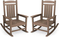 KINGYES HDPE Outdoor Rocking Chair Set of 2, Widened Seat Patio Rocking Chair by KINGYES