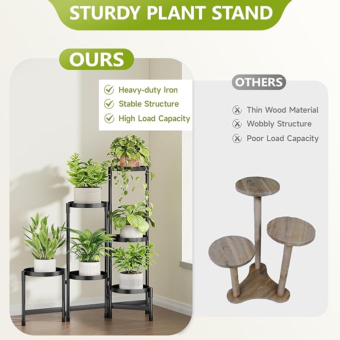 6 Tier Plant Stand Indoor, Tiered Plant Stand Outdoor - Image 6