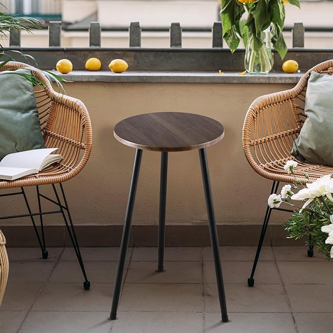 Metal Outdoor Side Tables Set of Two Small Outside Round End Table - Image 8