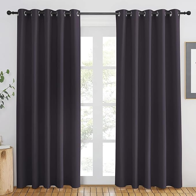 NICETOWN Greyish Purple Blackout Curtains 84 inch Length, Grommet Top Room by NICETOWN