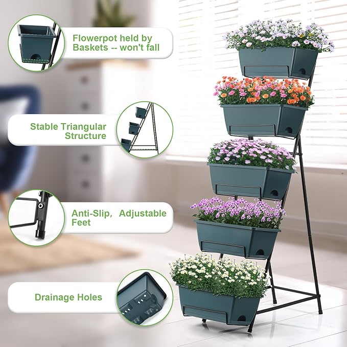5 Tier Vertical Raised Garden Bed Planter Box, Vertical Raised Bed - Image 4