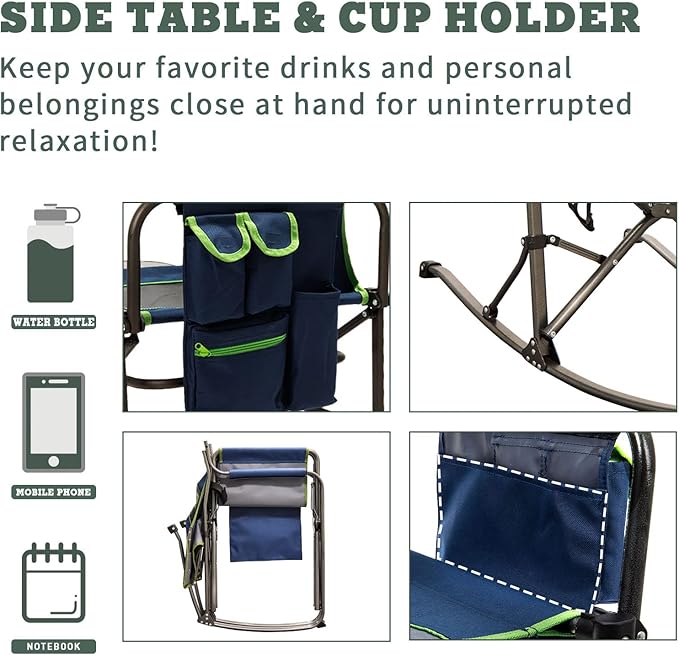 SUNNYFEEL Camping Directors Chair, Heavy Duty, Oversized Portable Folding Chair - Image 6