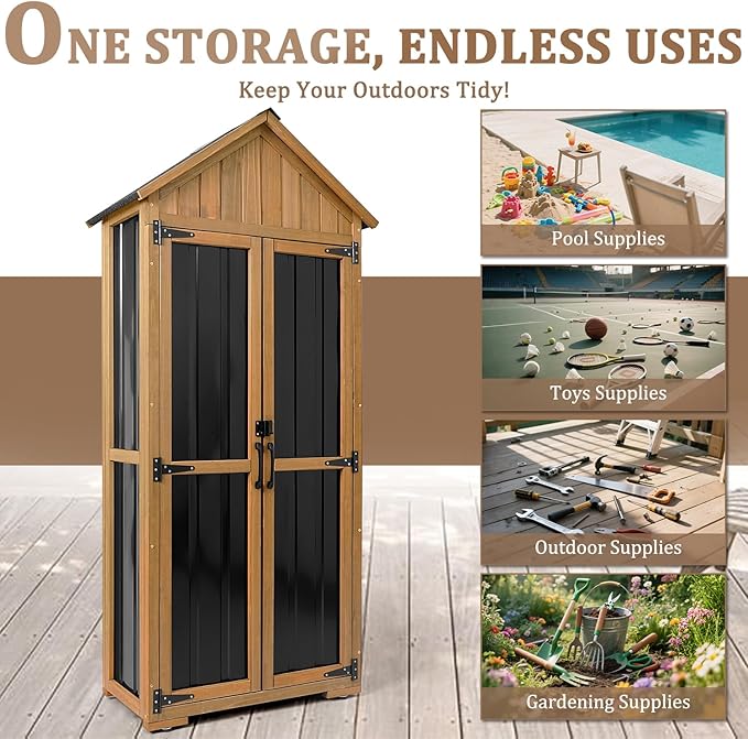PetsCosset Outdoor Storage Cabinet Waterproof, Outdoor Storage Shed - Image 5