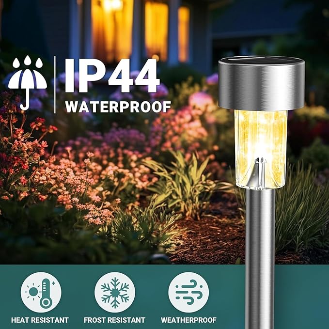 GIGALUMI Solar Lights Outdoor Waterproof, 20 Pack Warm White, Garden Decor - Image 4