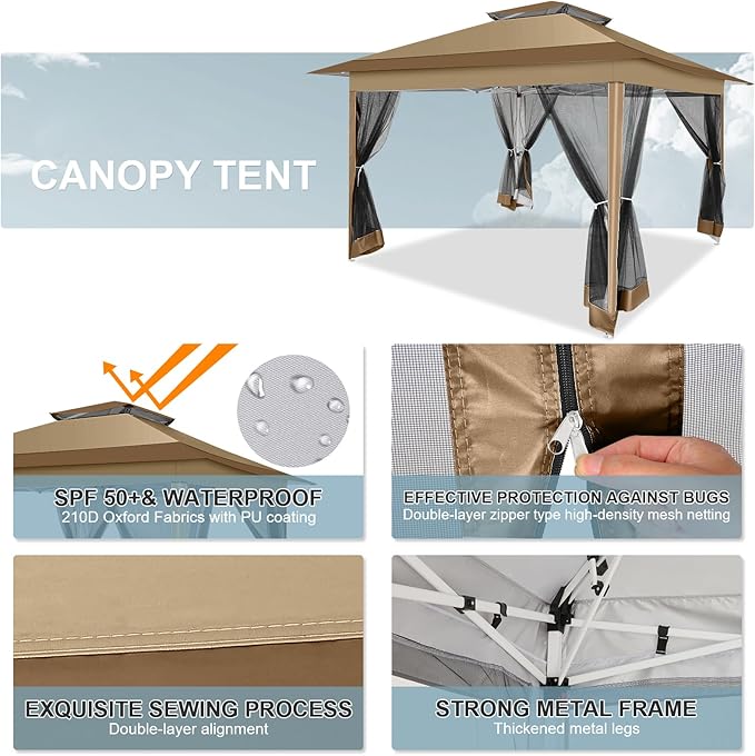 COBIZI 12x12 Pop up Gazebo on Clearance Canopy Tent, carpas para Patio - Image 6