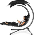 Best Choice Products Outdoor Hanging Curved Steel Chaise Lounge Chair Swing by BestChoiceProducts