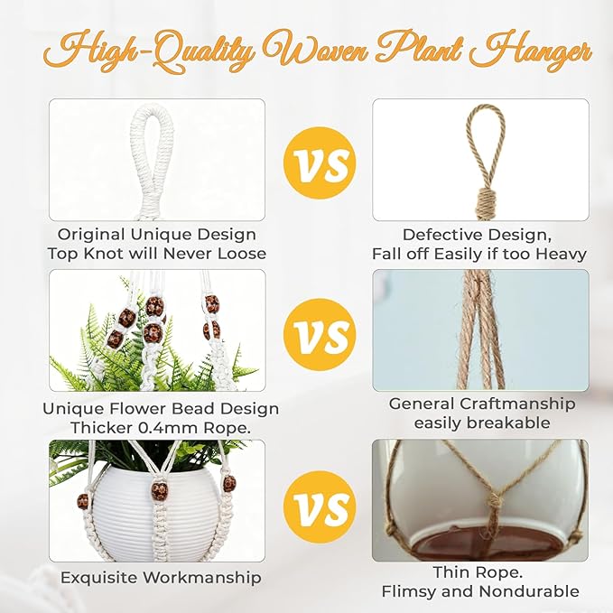 35 Inch Macrame Plant Hanger, Large - Image 6