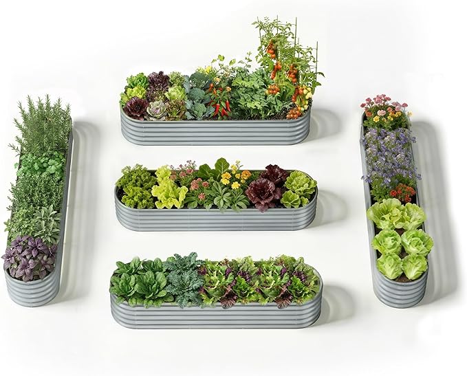 5-Pack 18” Tall Galvanized Raised Garden Beds – Everyday Kitchen Garden Layout by Annoell