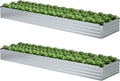 2 Pack 12x2x1FT Galvanized Raised Garden Bed Kit, Outdoor Metal Planter Box by Meberam
