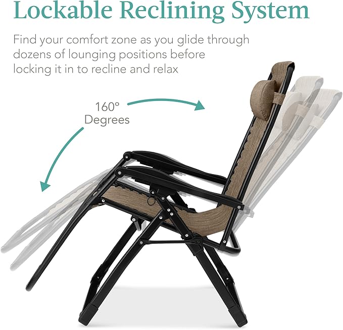 Best Choice Products Oversized Zero Gravity Chair, Folding Outdoor Patio - Image 6