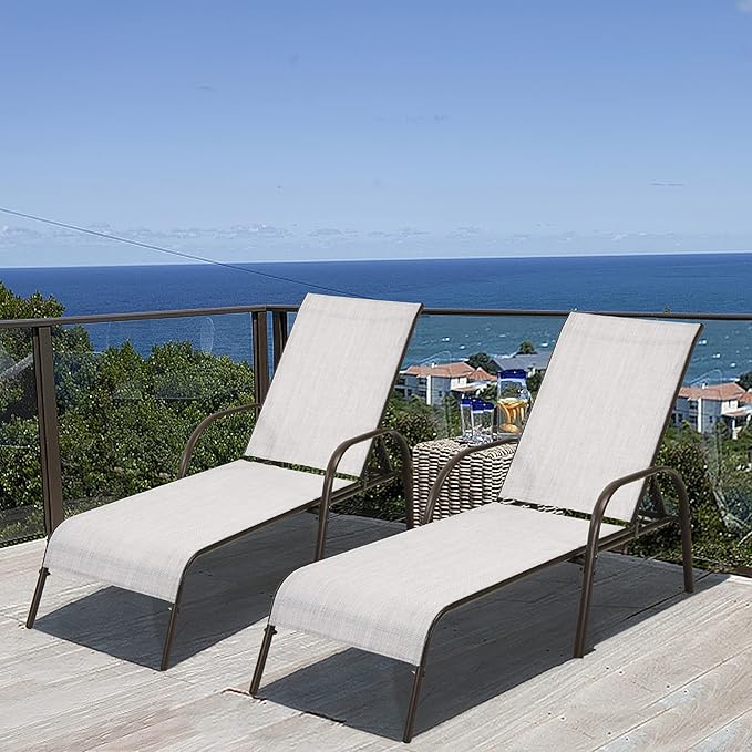 Giantex Set of 2 Patio Lounge Chair, Outdoor Chaise Lounge by Giantex