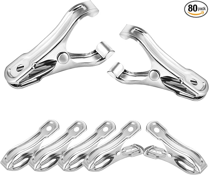 80 Pcs 2inches Gardening Clips for Netting, Metal Clamps Made of Stainless Steel by Samhopo