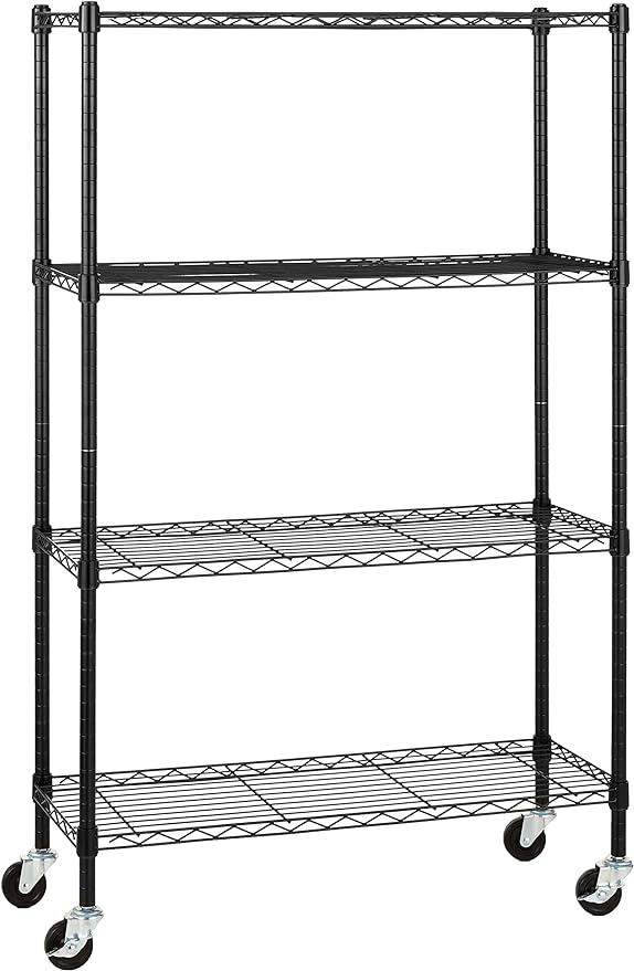 Amazon Basics 4-Shelf Heavy Duty Garage Shelving Storage Unit on 3" Wheel by AmazonBasics