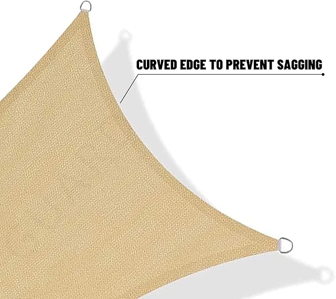 SUNNY GUARD Sun Shade Sail 10' x 13' Rectangle Sand UV Block Sunshade - Image 7