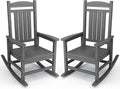 KINGYES HDPE Patio Rocking Chair Set of 2, Outdoor Rocking Chairs Porch Rocker by KINGYES