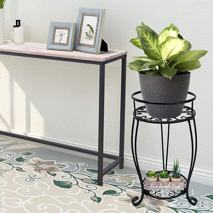 CASIMR 2-Pack Plant Stand, 2 Tier 19.2 inch Tall Metal Potted Holder Rack - Image 2